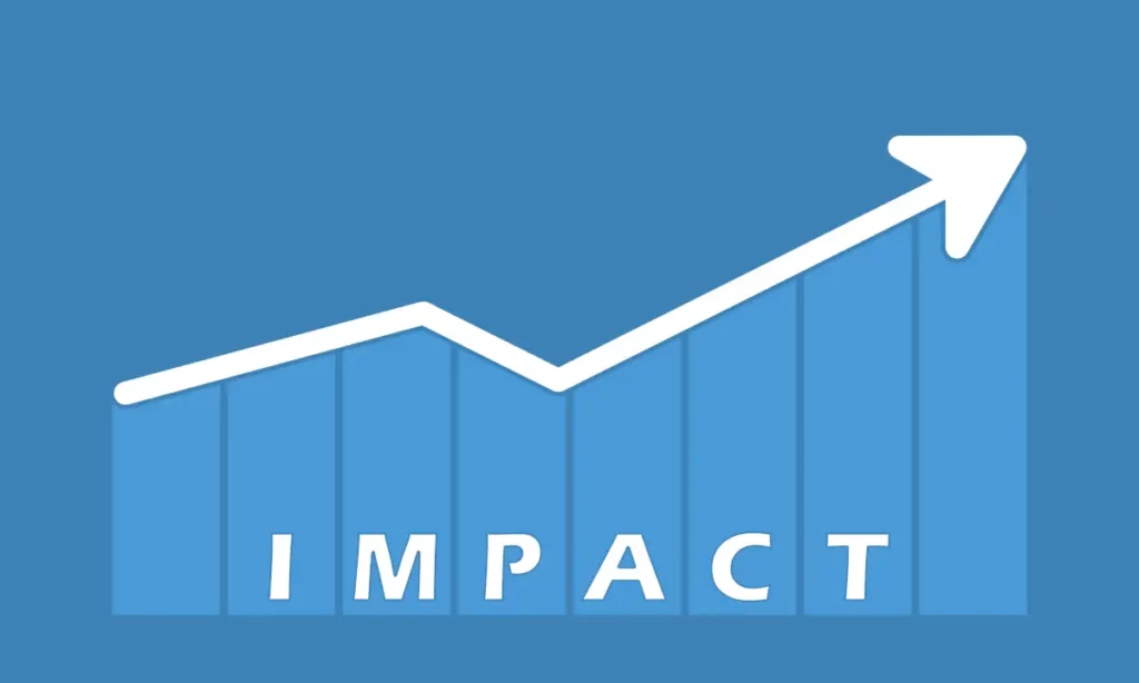 Graphic of a bar chart with an upward pointing arrow. Blue background with light blue graph bars and a white arrow.